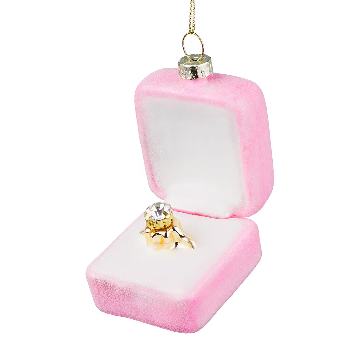 HANG ON Baumanhänger Diamant Ring - Glas - Pink