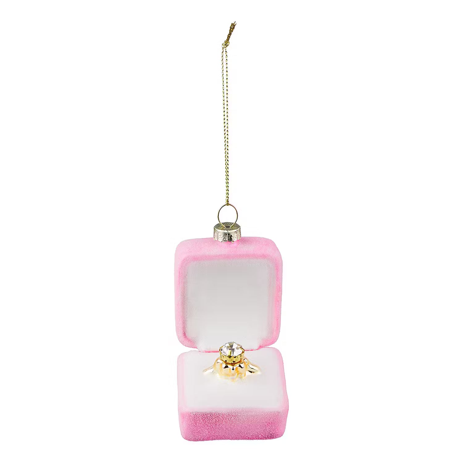 HANG ON Baumanhänger Diamant Ring - Glas - Pink