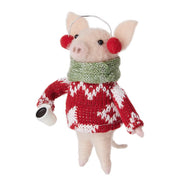 HANG ON Baumanhänger Schwein Kaffeetasse - Filz - Pastellrosa