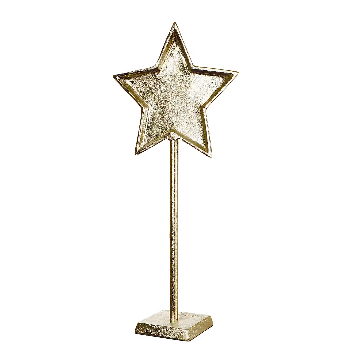 SUPERSTAR Deko-Stern auf Sockel - Aluminium - Gold