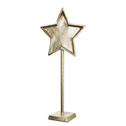 SUPERSTAR Deko-Stern auf Sockel - Aluminium - Gold