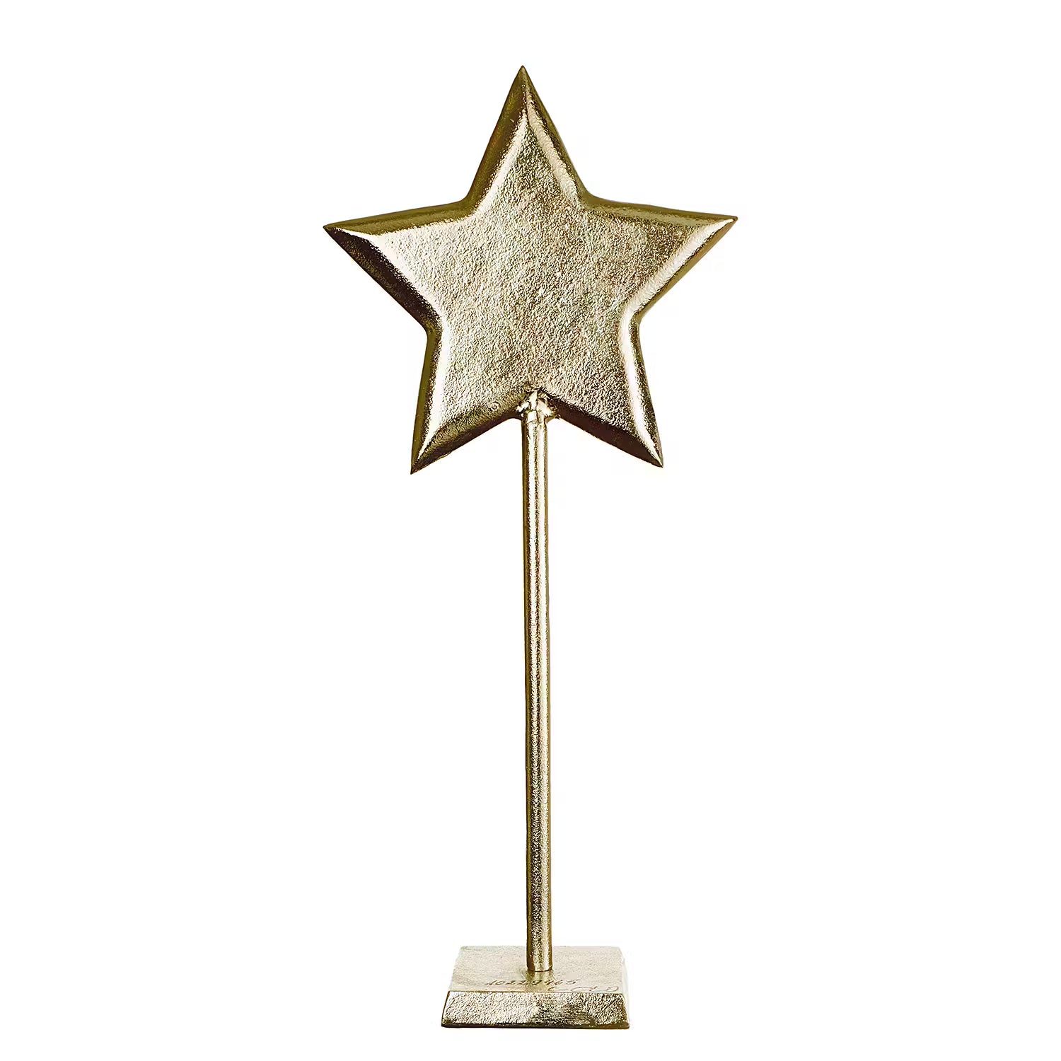 SUPERSTAR Deko-Stern auf Sockel - Aluminium - Gold