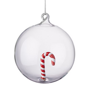 Weihnachtskugel HANG ON Candy Cane - Glas - Transparent