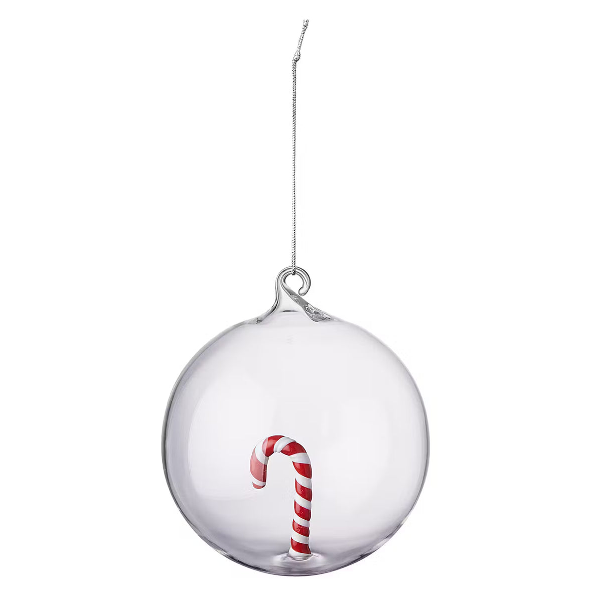 Weihnachtskugel HANG ON Candy Cane - Glas - Transparent
