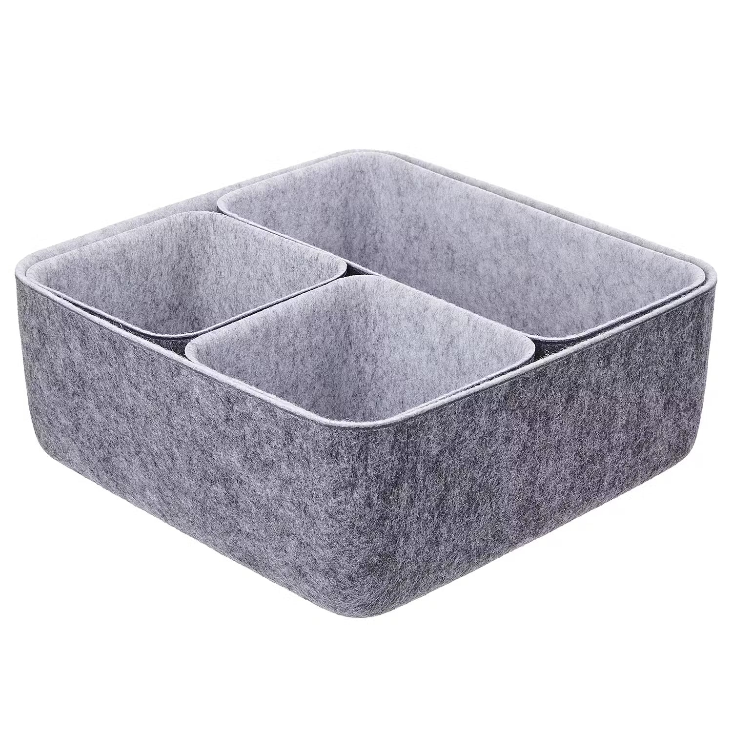 FELTO Korb-Set 4-tlg. - Polyester - Dunkelgrau