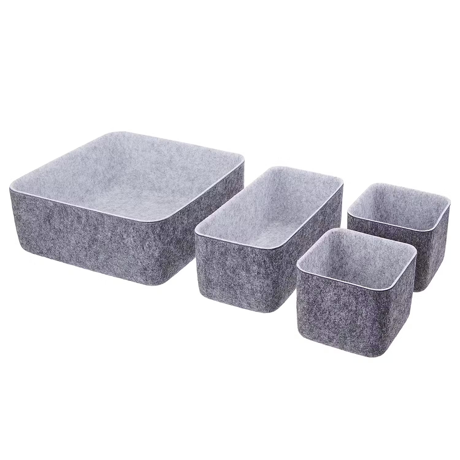 FELTO Korb-Set 4-tlg. - Polyester - Dunkelgrau