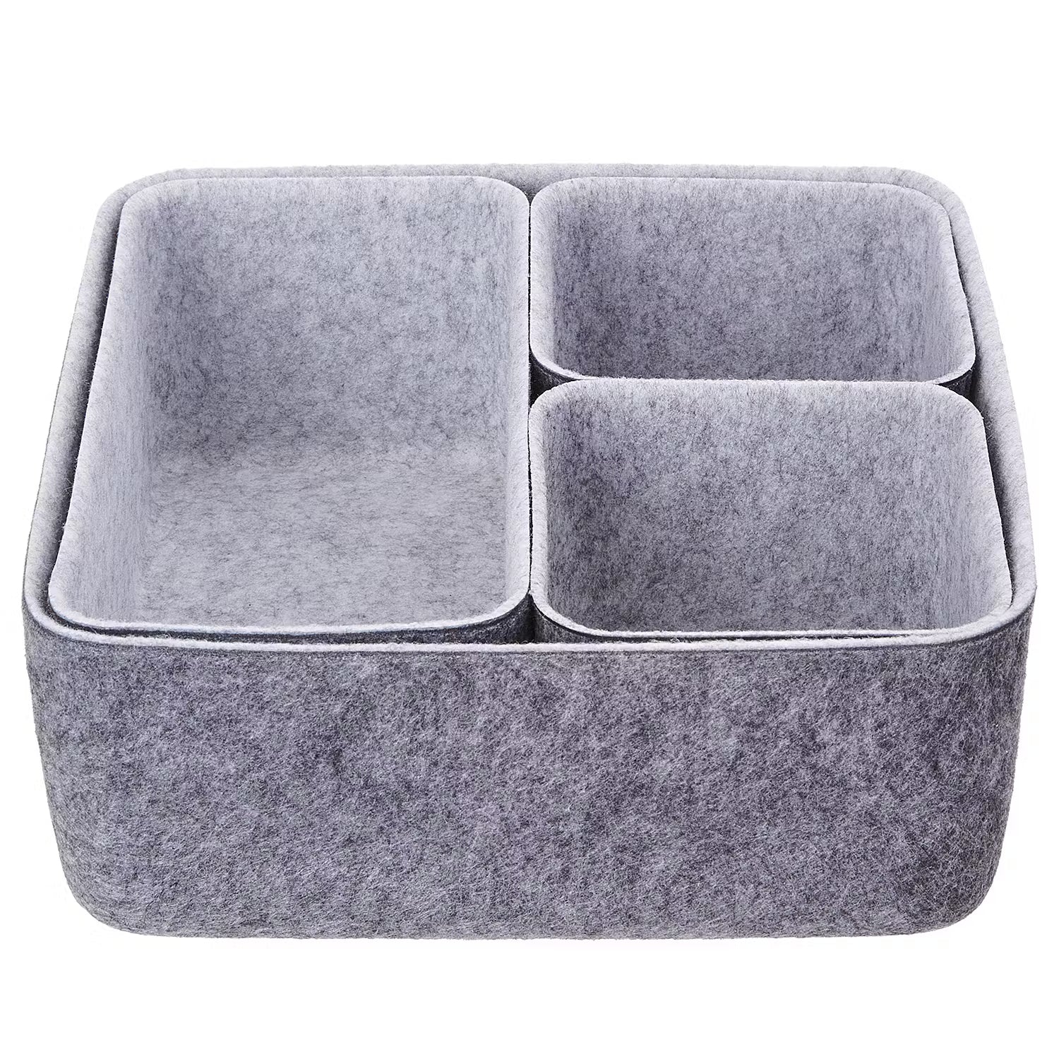 FELTO Korb-Set 4-tlg. - Polyester - Dunkelgrau