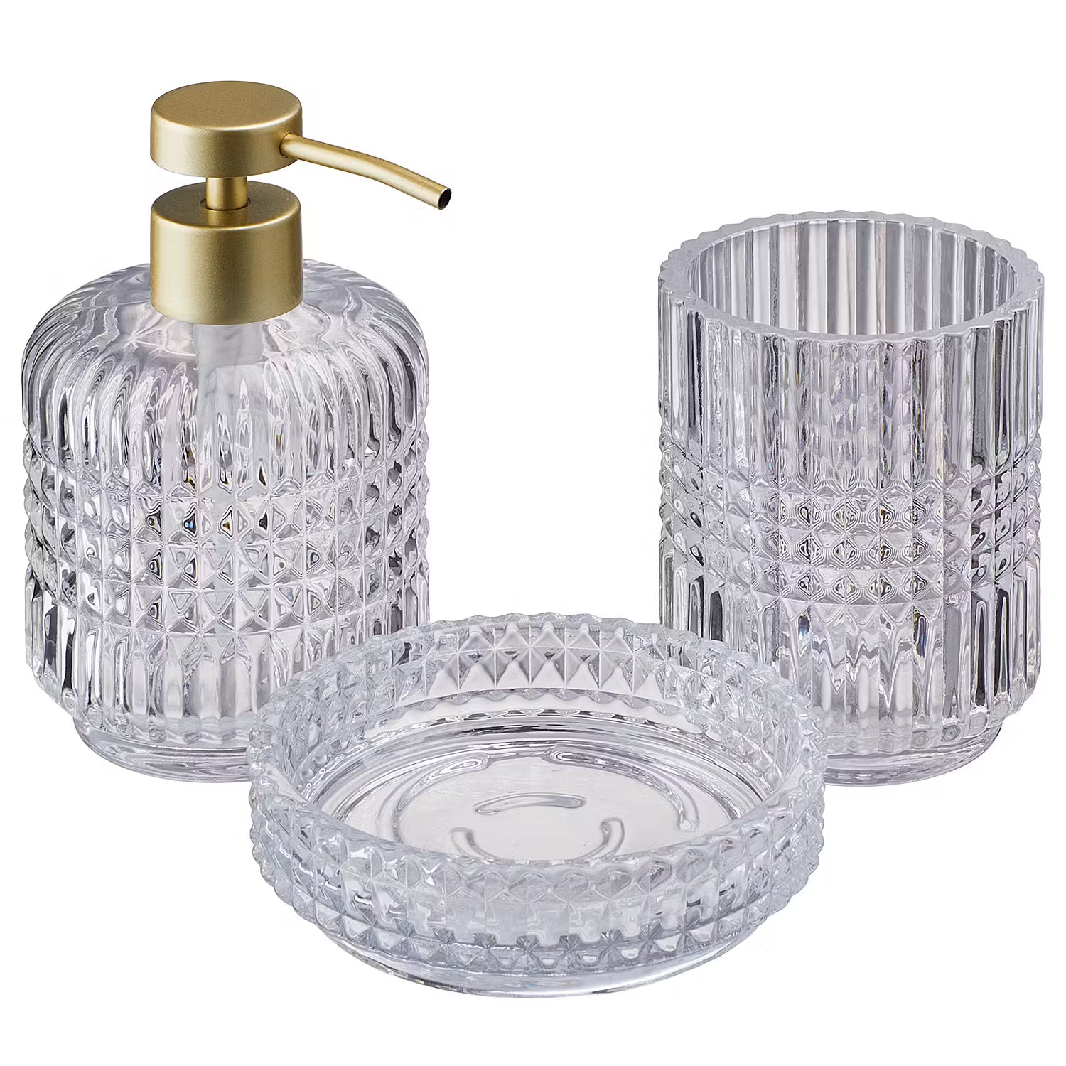 NOBLE Seifenspender - Glas / Edelstahl - Transparent