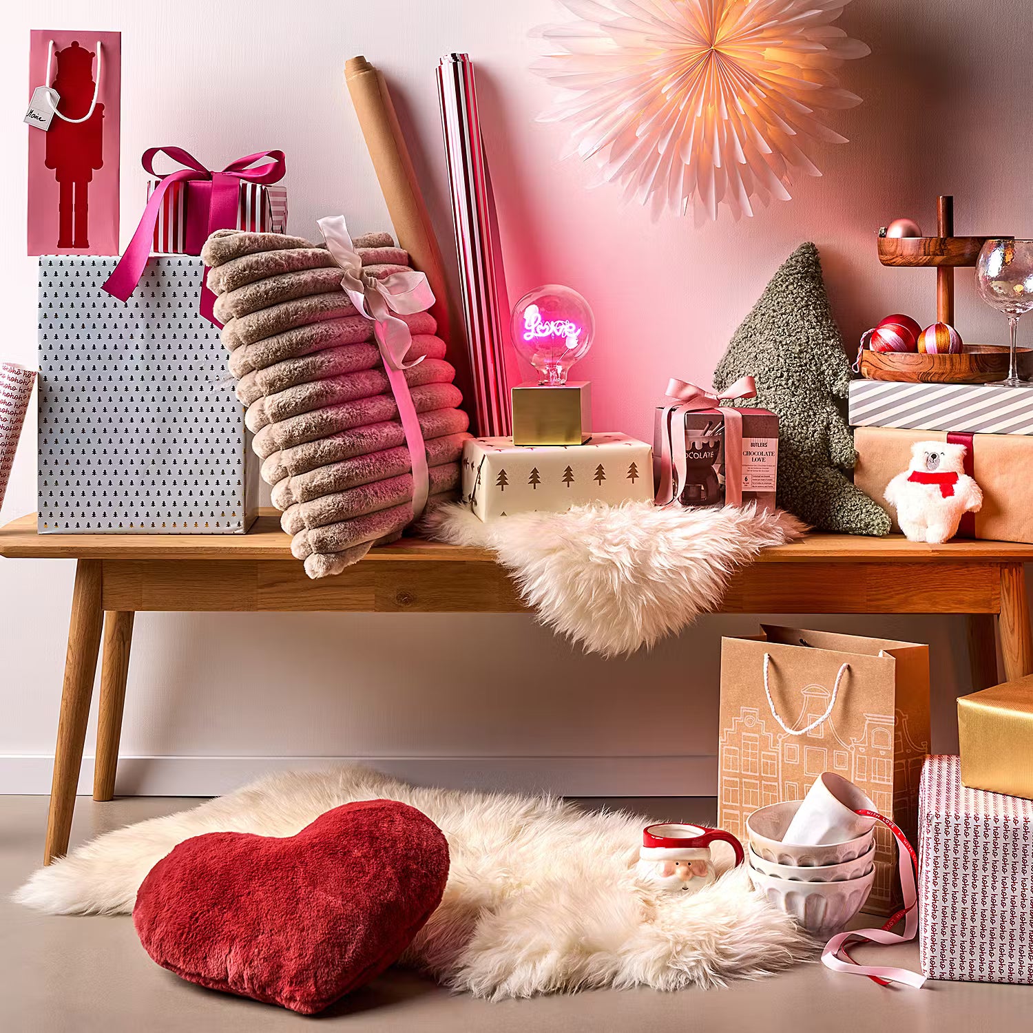 Kissen HEART - Baumwolle / Polyester - Rot