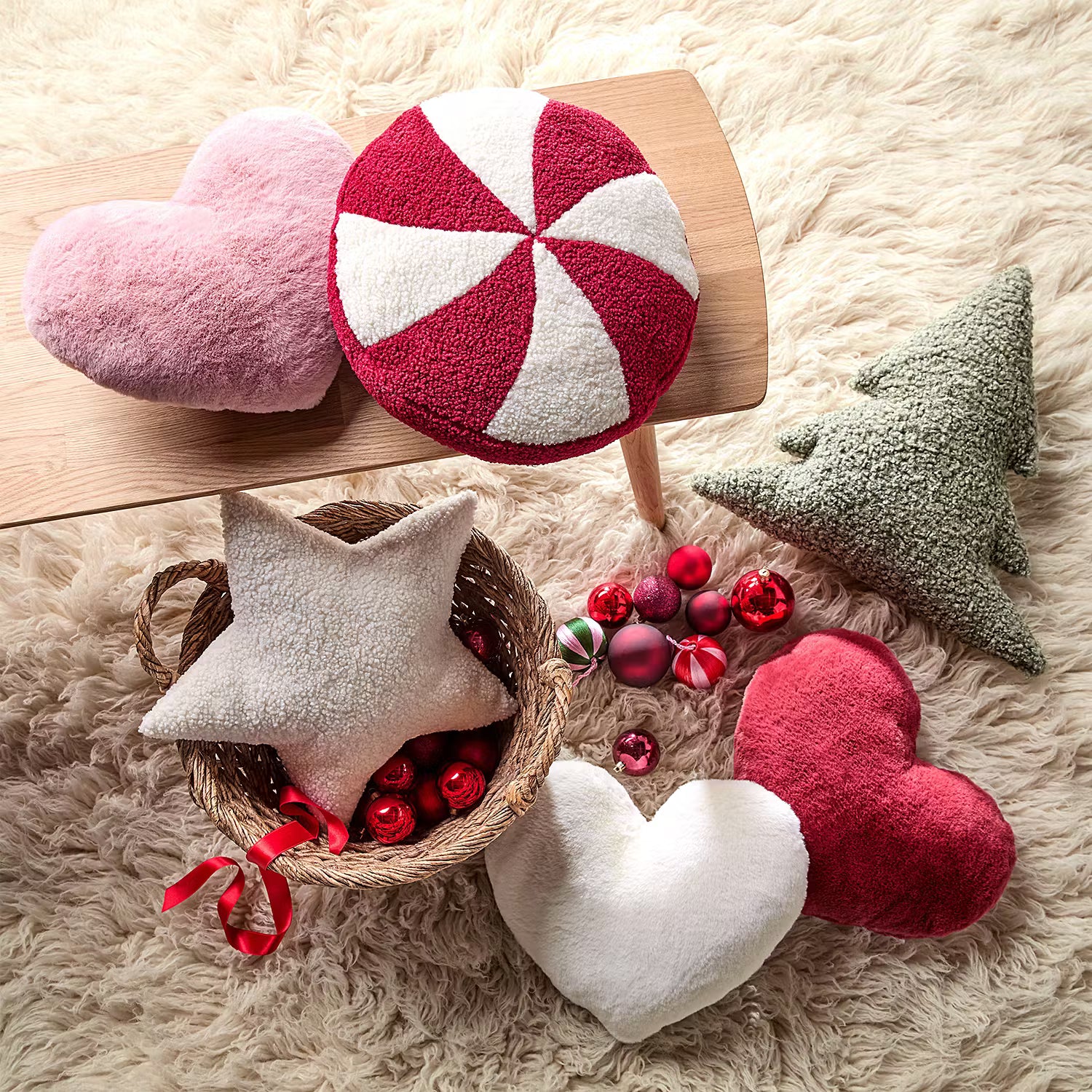 Kissen HEART - Baumwolle / Polyester - Rosa