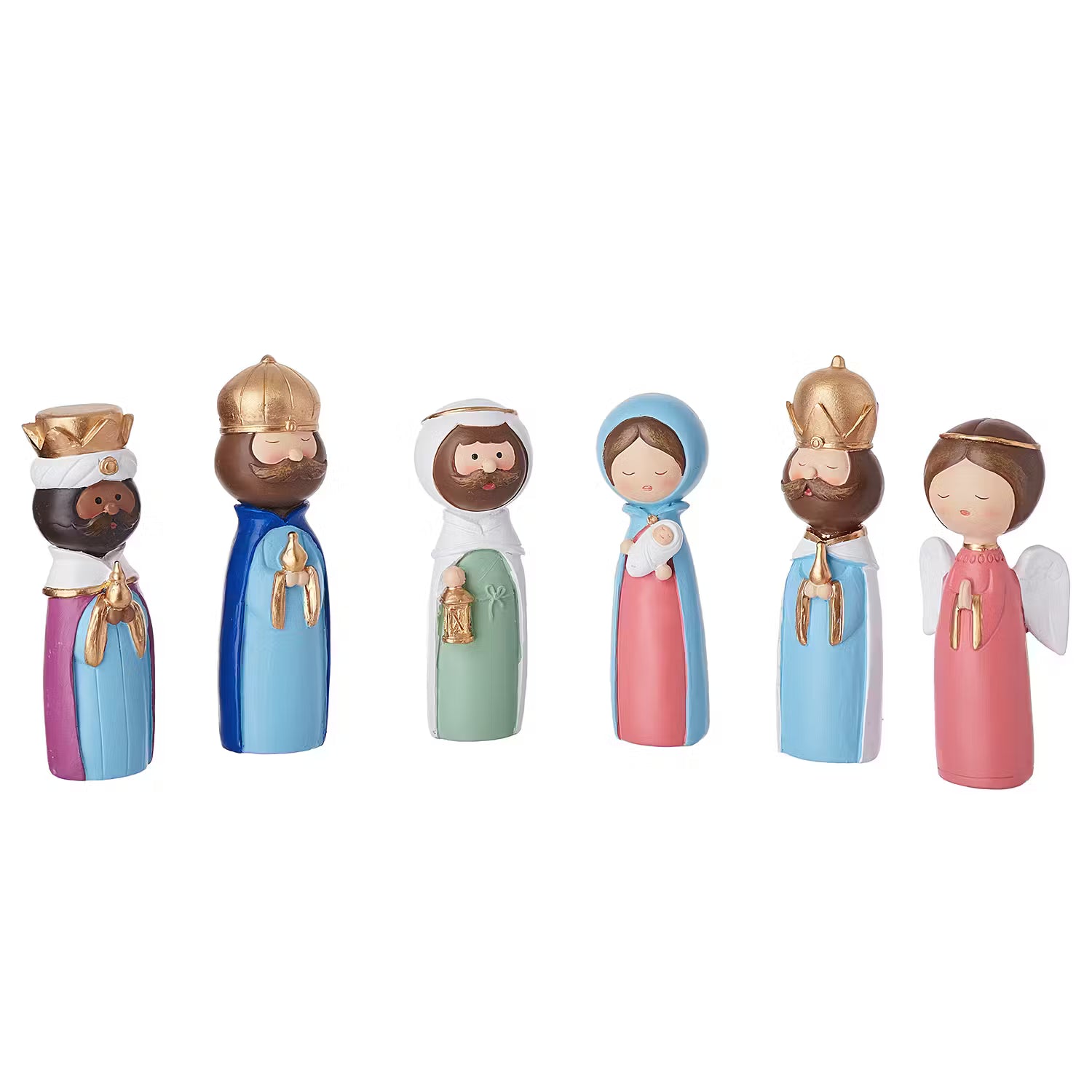 X-MAS Krippen-Set 6-tlg. - Polyresin - Bunt