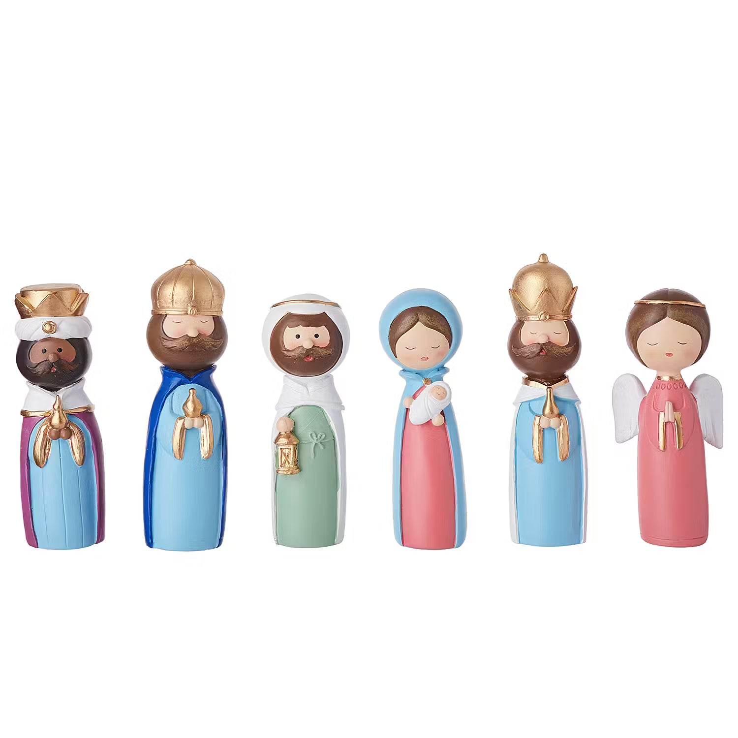 X-MAS Krippen-Set 6-tlg. - Polyresin - Bunt