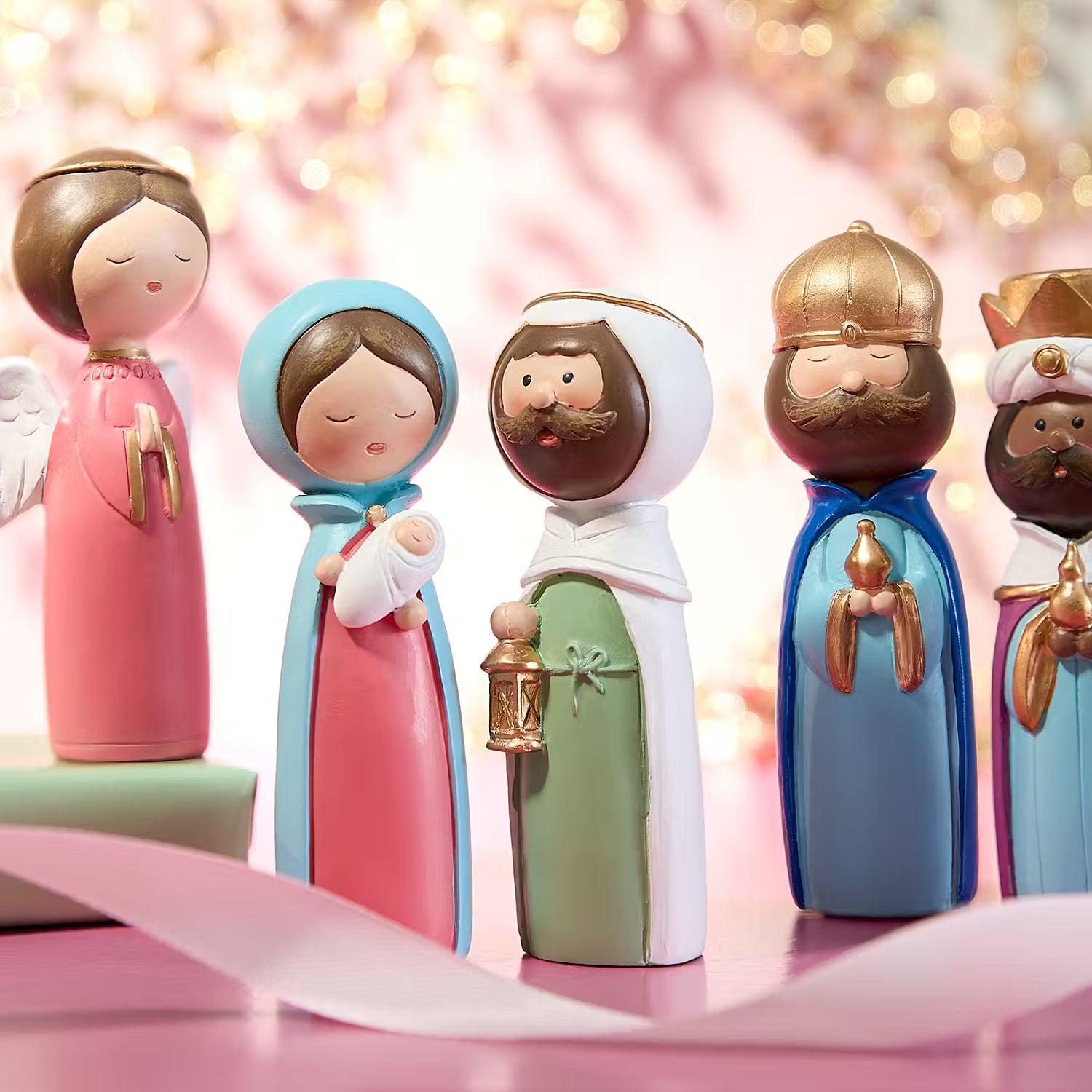 X-MAS Krippen-Set 6-tlg. - Polyresin - Bunt