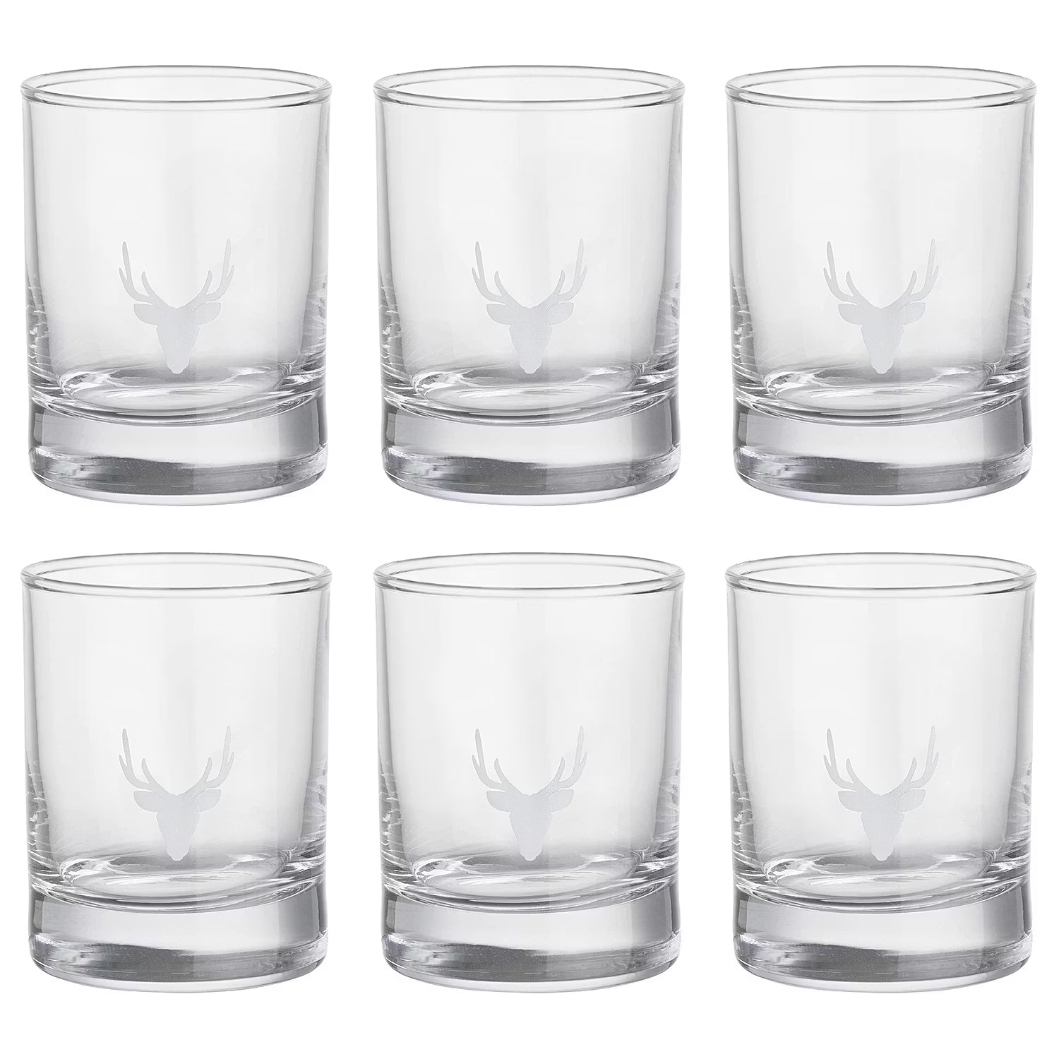 MOUNTAIN LOVE Shotglas Hirsch 6er-Set - Glas - Transparent