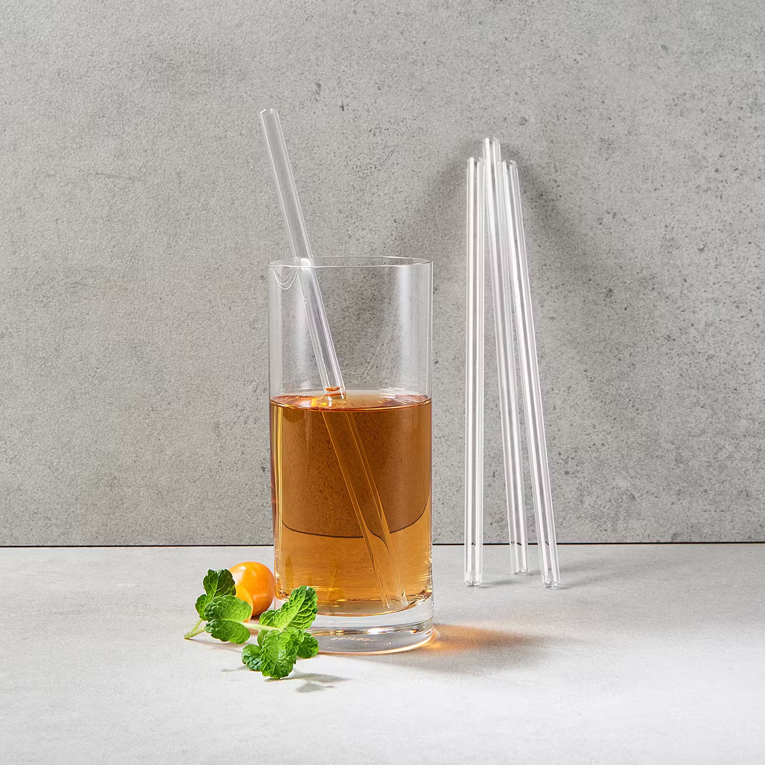 LONG DRINK Trinkhalm-Set 30-tlg. - Borosilikatglas - Durchscheinend