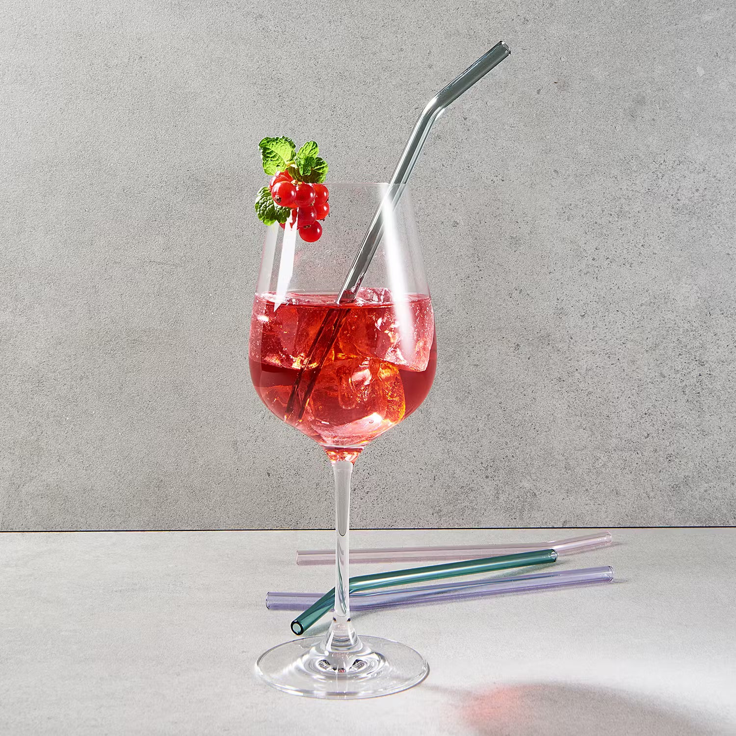 LONG DRINK Trinkhalm-Set 30-tlg. - Borosilikatglas - Multicolor