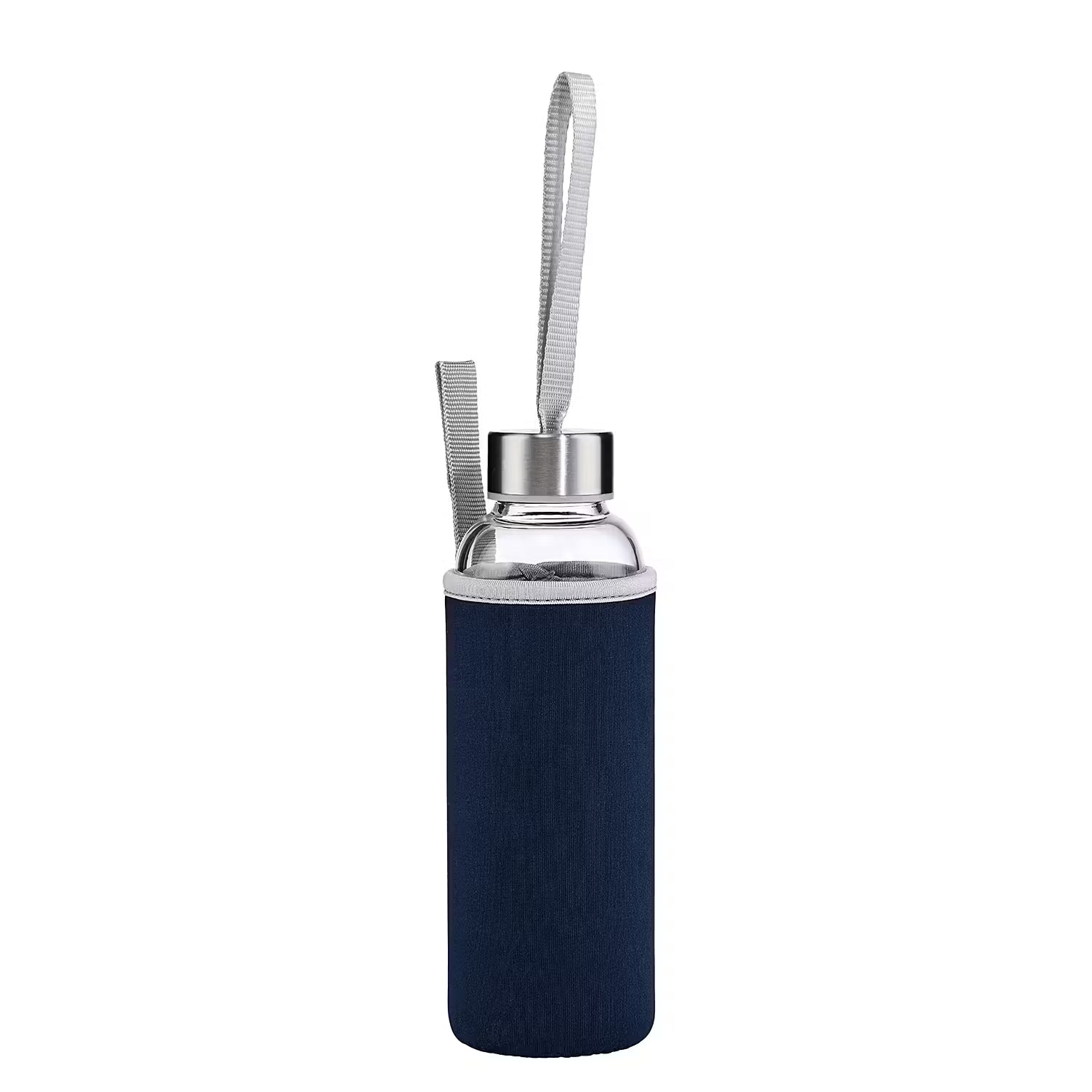 Trinkflasche SMOOTHIE 6er-Set - Borosilikatglas / Chloropren-Kautschuk / Kunststoff - Blau