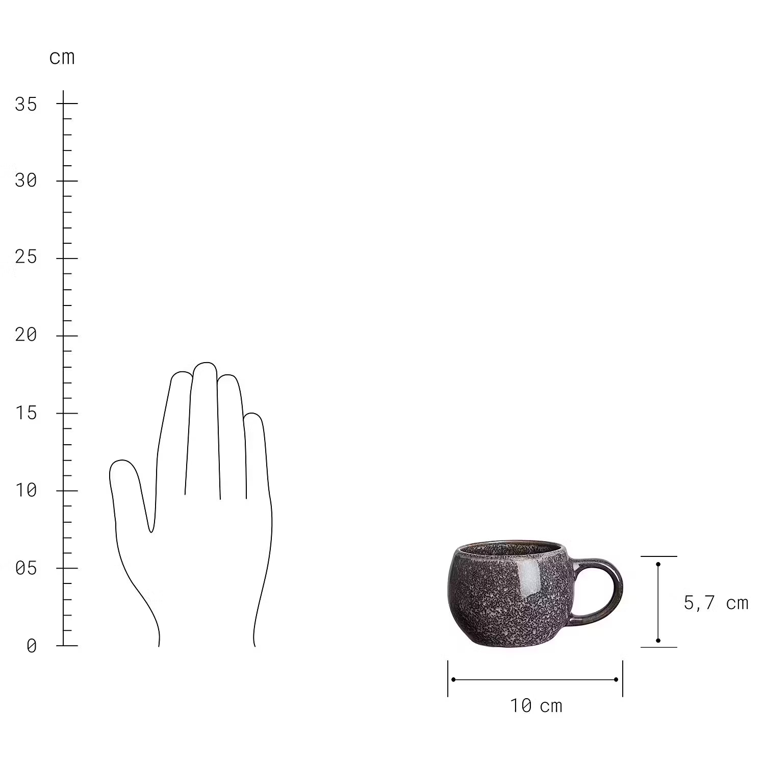 COTTAGE Espressotasse 6er-Set - Steinzeug - Dunkelblau