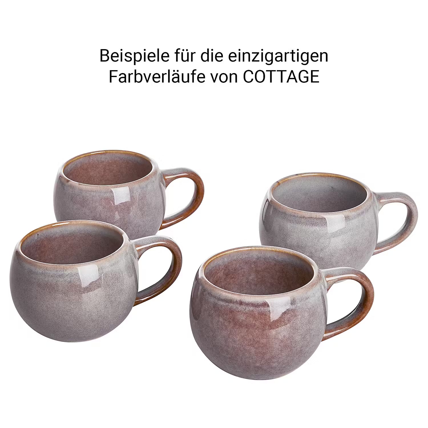 COTTAGE Espressotasse 6er-Set - Steinzeug - Grau