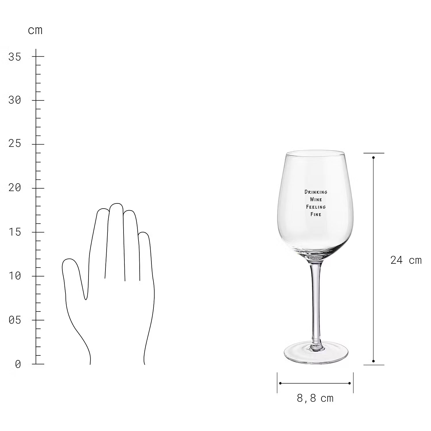 HAPPY HOUR Weinglas Feel Fine 6er-Set - Glas - Transparent