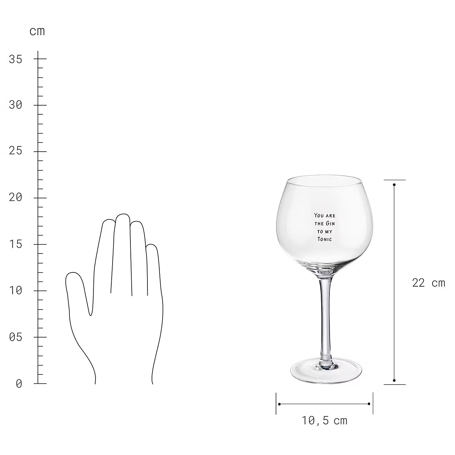 HAPPY HOUR Ginglas My Gin 6er-Set - Glas - Transparent