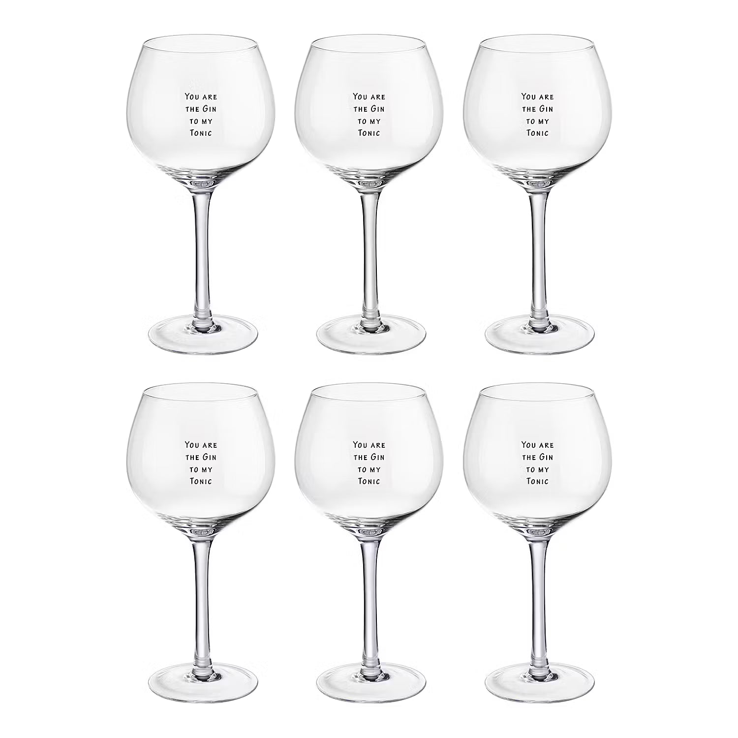HAPPY HOUR Ginglas My Gin 6er-Set - Glas - Transparent