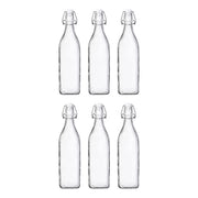 SWING Flasche 6er-Set - Glas / Edelstahl / Kunststoff - Transparent - Fassungsvermögen: 1 L
