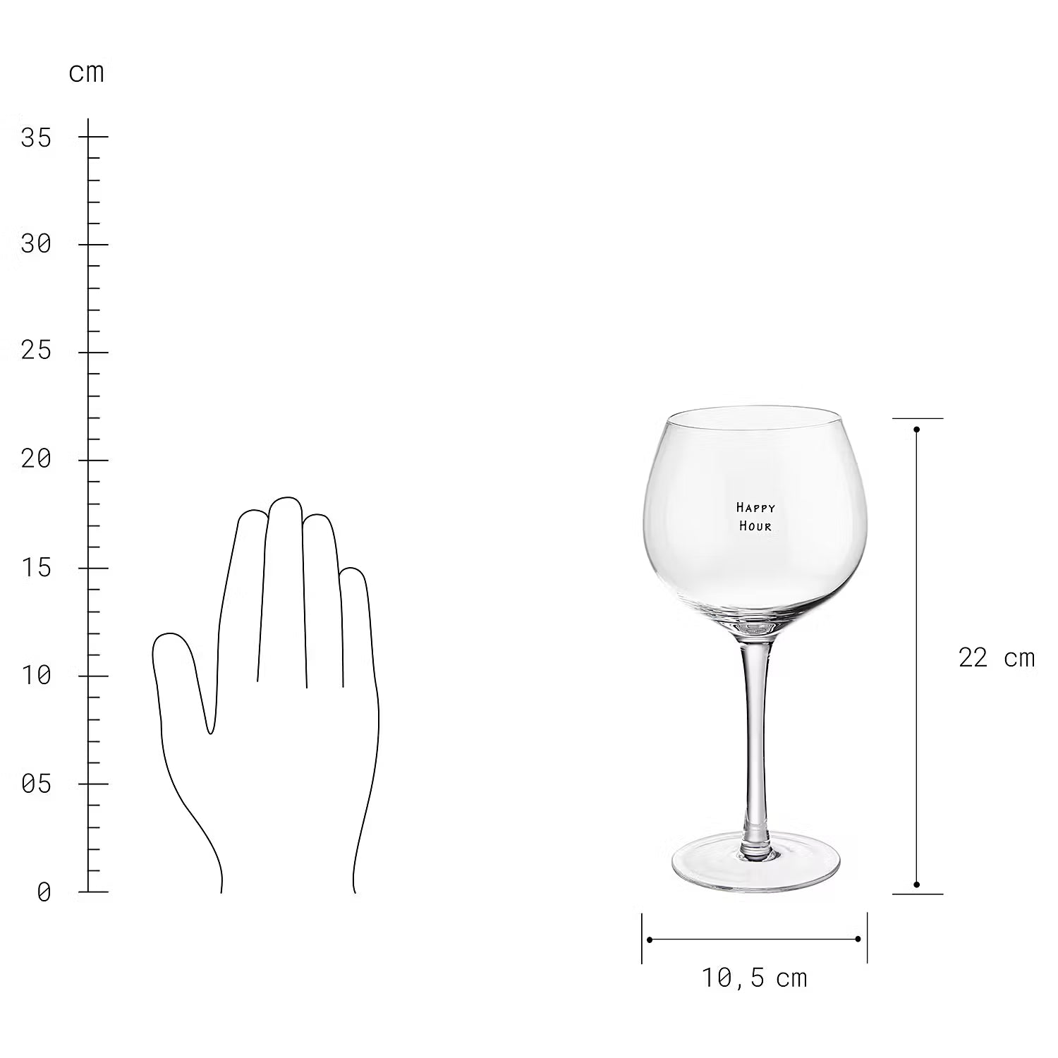 HAPPY HOUR Ginglas 6er-Set - Glas - Transparent
