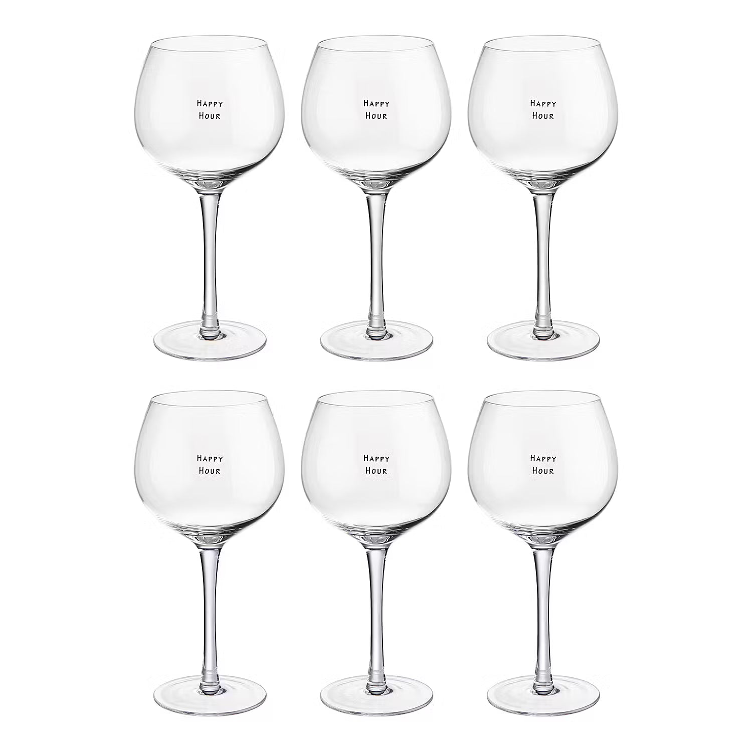 HAPPY HOUR Ginglas 6er-Set - Glas - Transparent