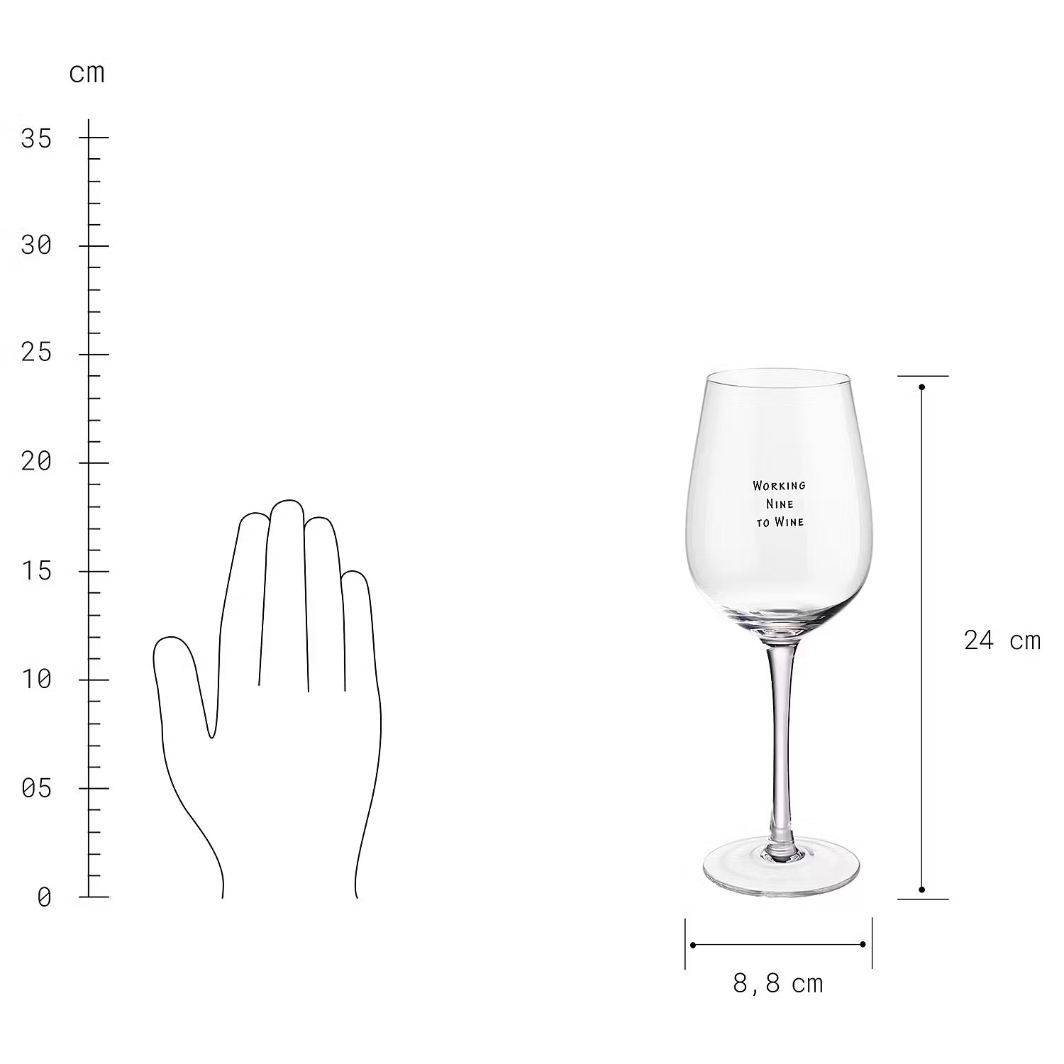 HAPPY HOUR Weinglas Nine to Wine 6er-Set - Glas - Transparent