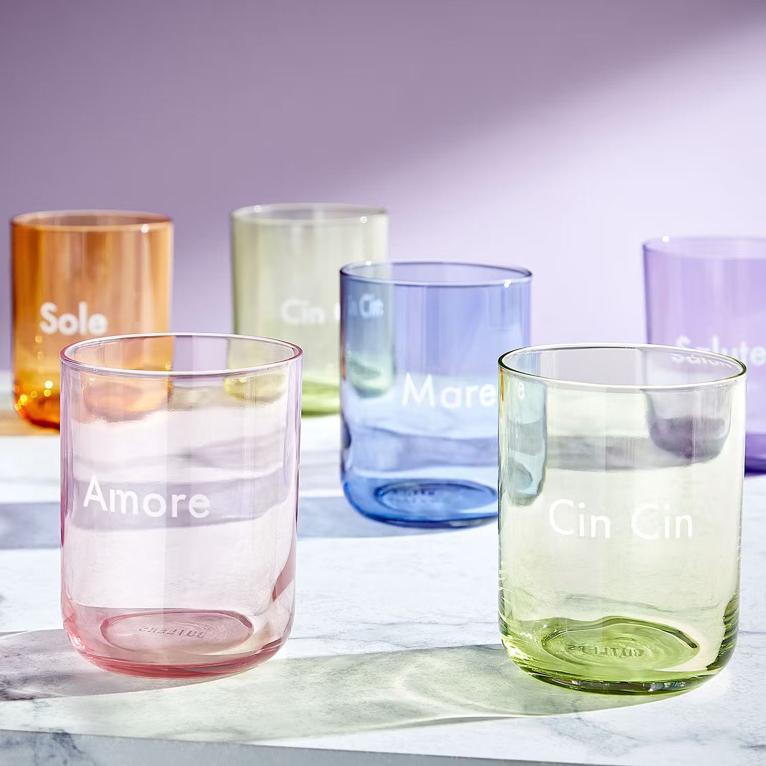 COLORATA Trinkglas Cin Cin 6er-Set - Glas - Grün