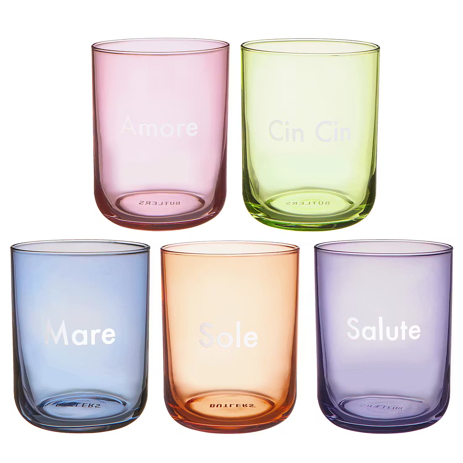 COLORATA Trinkglas Cin Cin 6er-Set - Glas - Grün