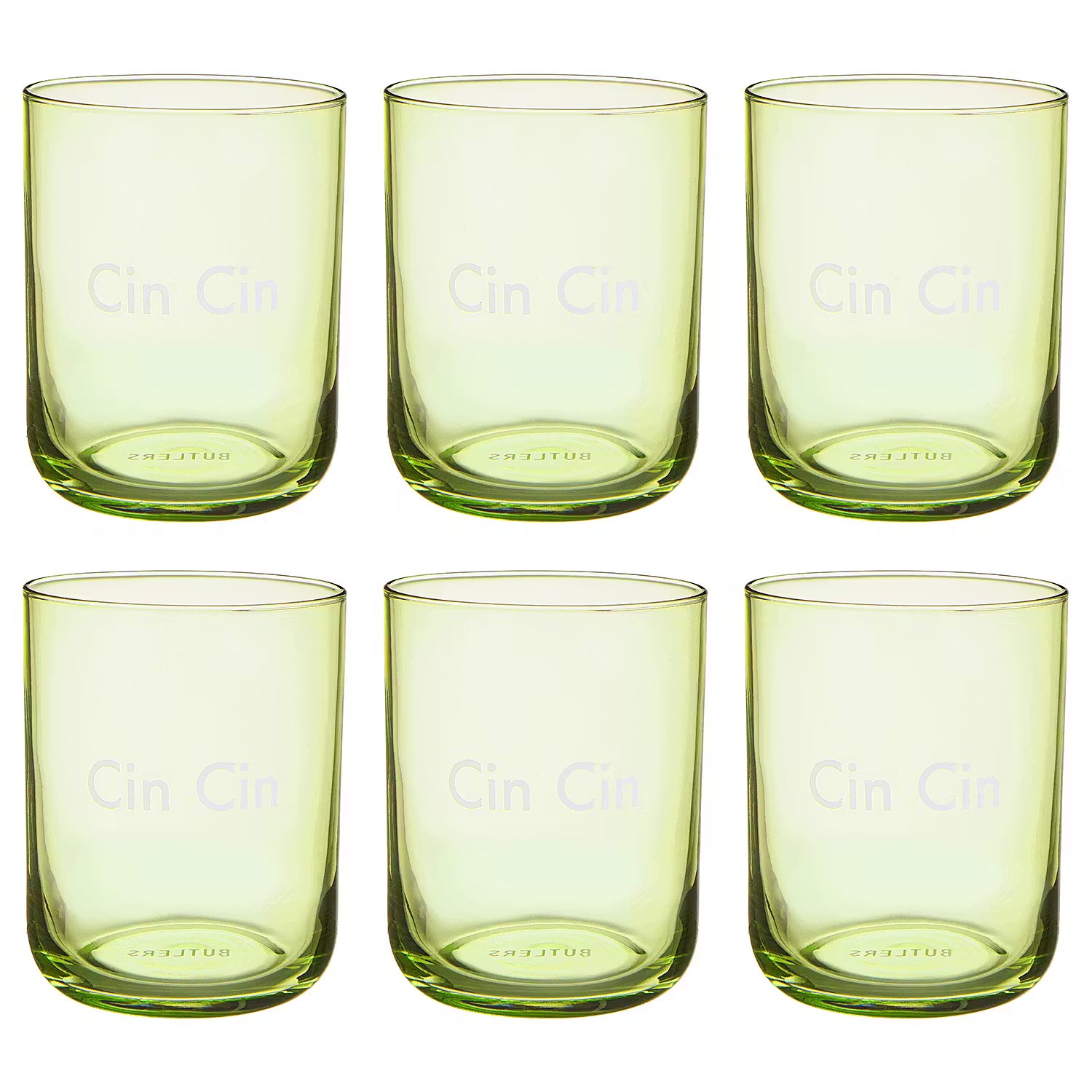 COLORATA Trinkglas Cin Cin 6er-Set - Glas - Grün