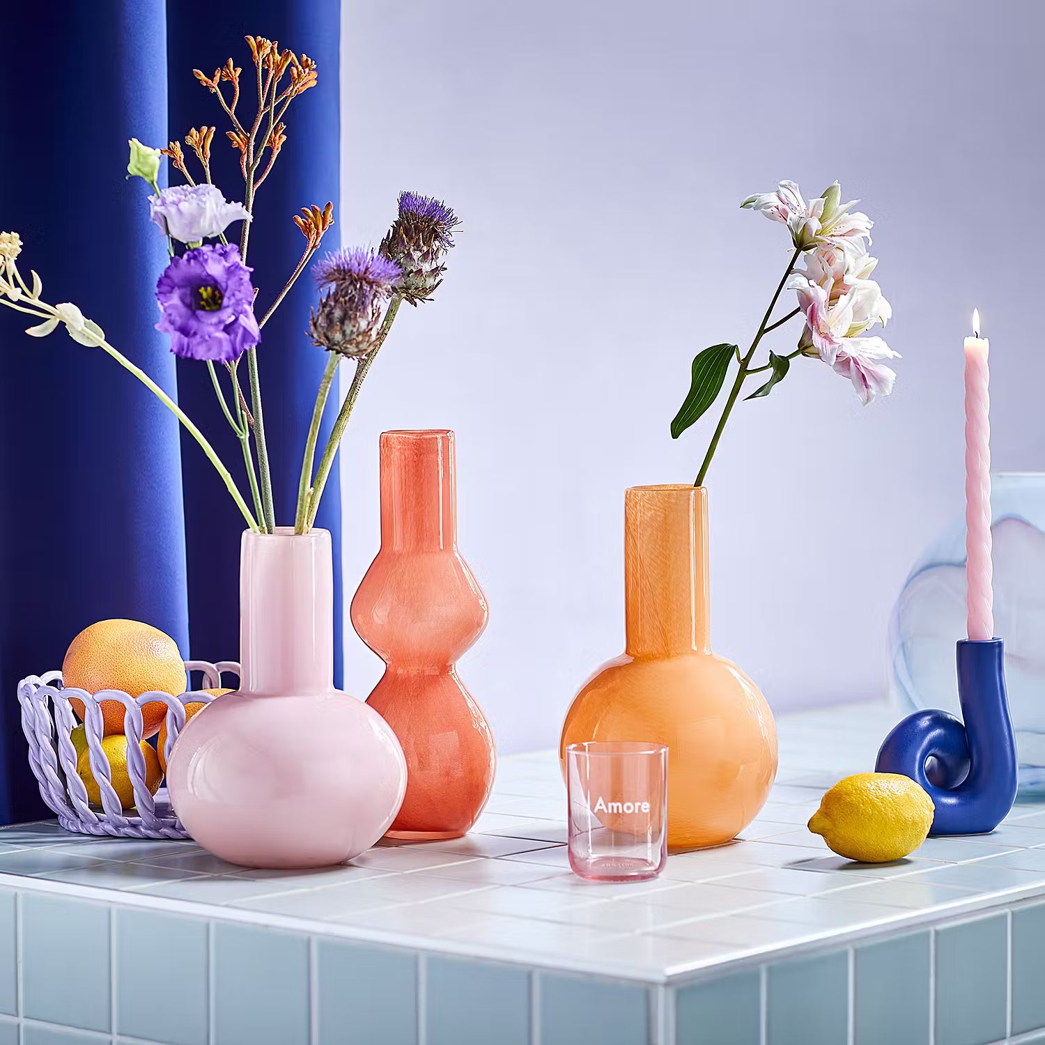 COLORATA Trinkglas Amore 6er-Set - Glas - Rosa