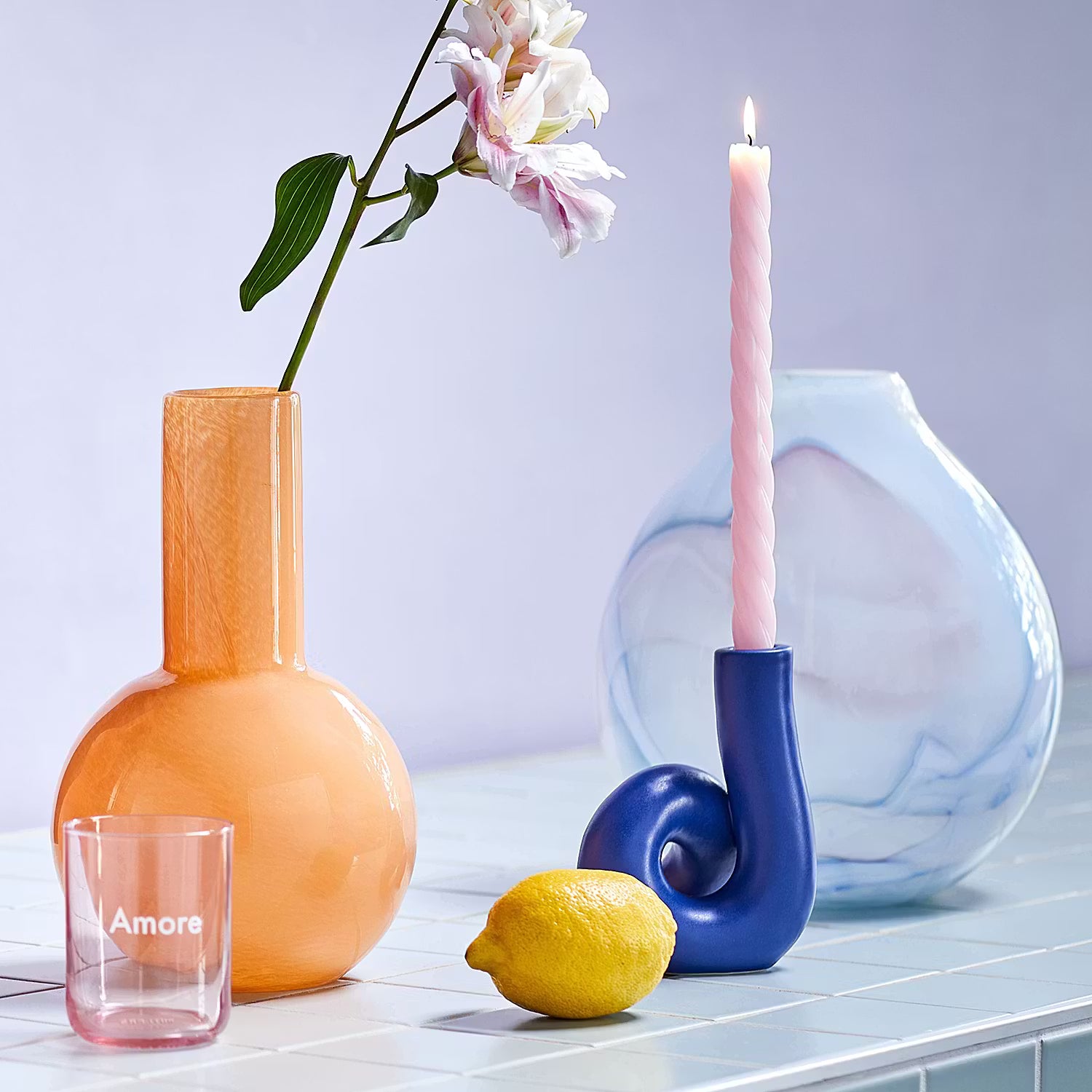 COLORATA Trinkglas Amore 6er-Set - Glas - Rosa