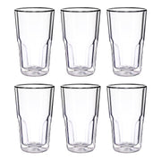 HOT & COLD Trinkglas doppelwandig 6er-Set - Borosilikatglas - Transparent - Fassungsvermögen: 0.35 L