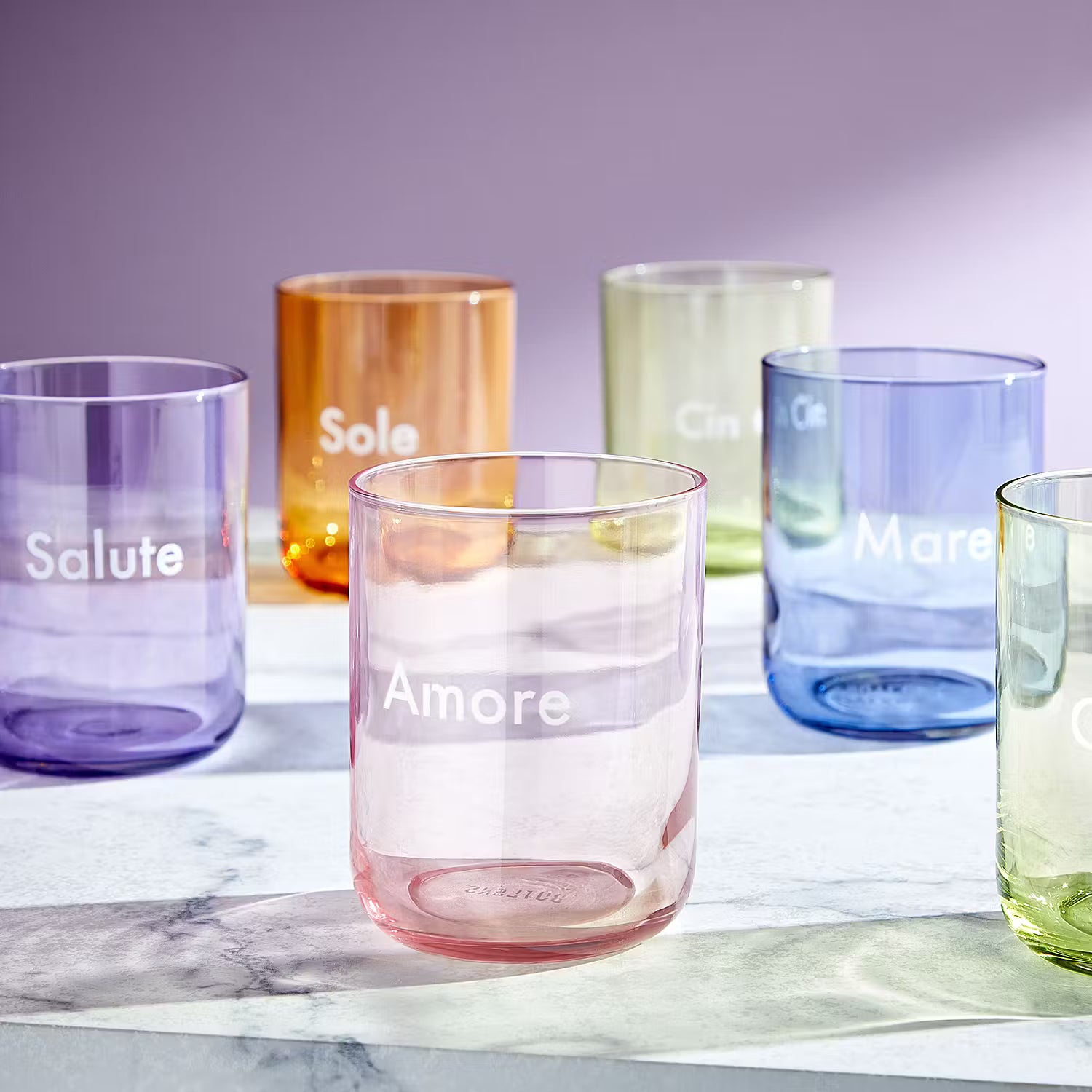 COLORATA Trinkglas Sole 6er-Set - Glas - Orange