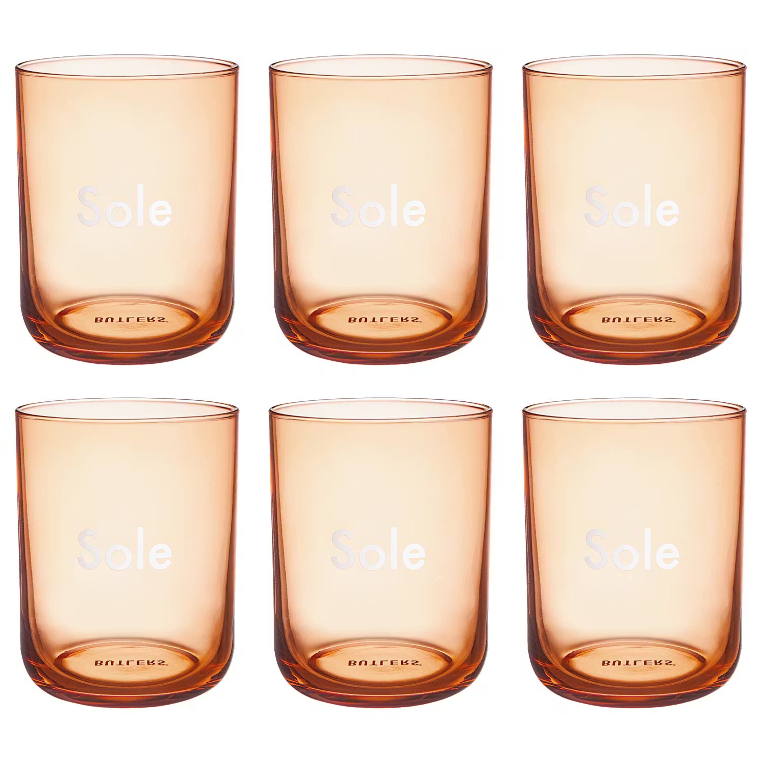 COLORATA Trinkglas Sole 6er-Set - Glas - Orange