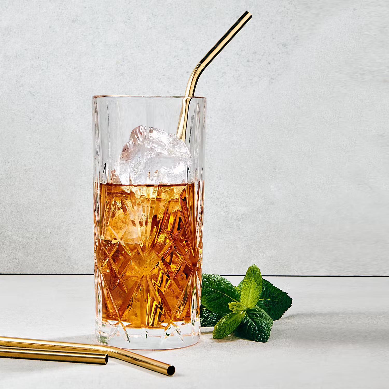 MANHATTAN LOUNGE Trinkhalm-Set 40-tlg. - Edelstahl - Gold