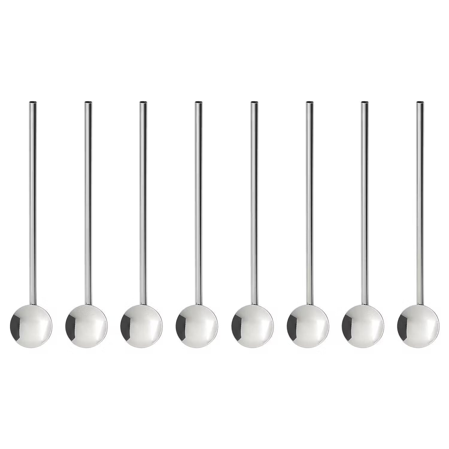 SIP & SPOON Trinklöffel 8er-Set - Edelstahl - Silber