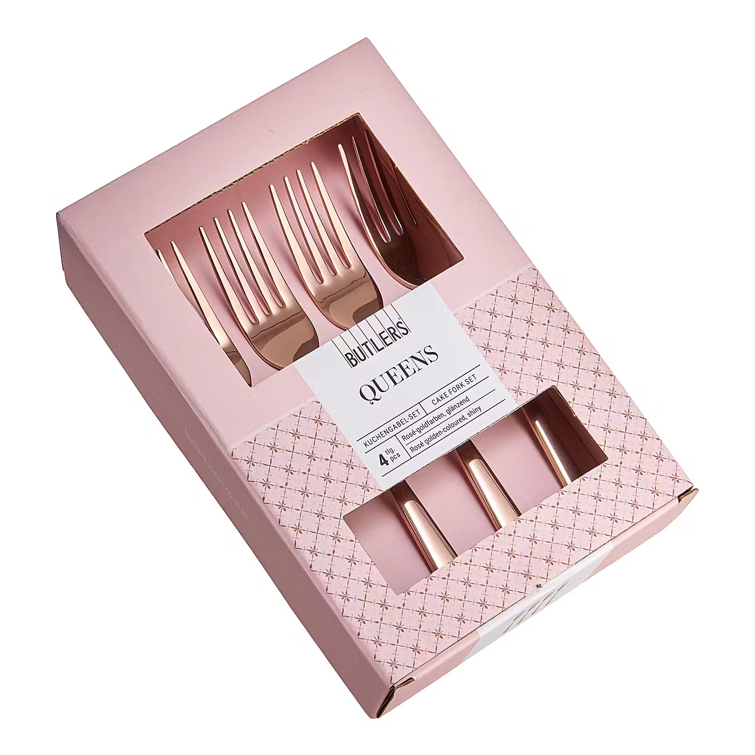 QUEENS Kuchengabel 5er-Set - Edelstahl - Rosa