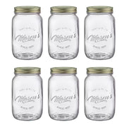 MASON'S Aufbewahrungsglas 6er-Set - Glas / Blech - Transparent - Fassungsvermögen: 1 L