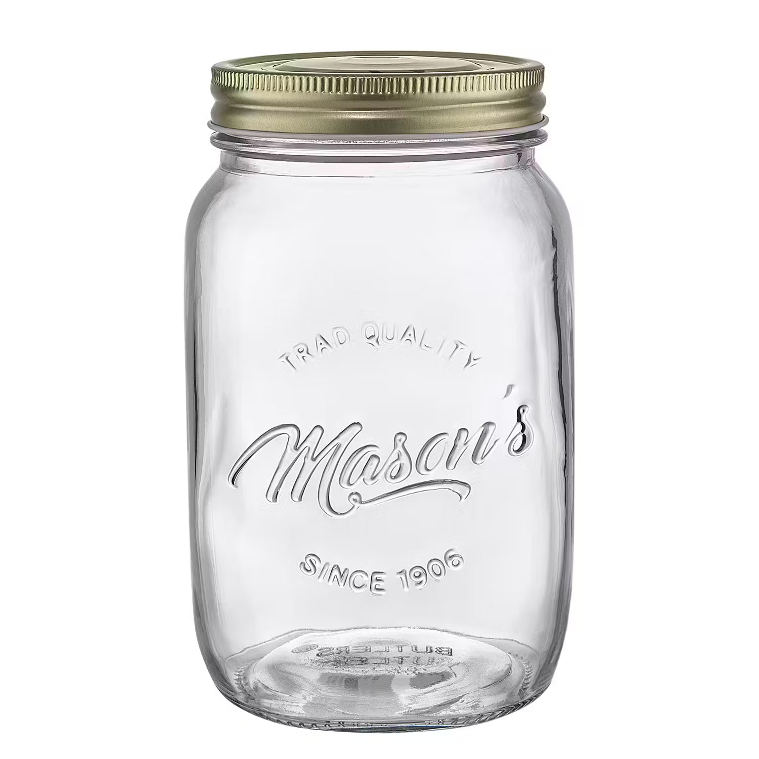 MASON'S Aufbewahrungsglas 6er-Set - Glas / Blech - Transparent - Fassungsvermögen: 1 L