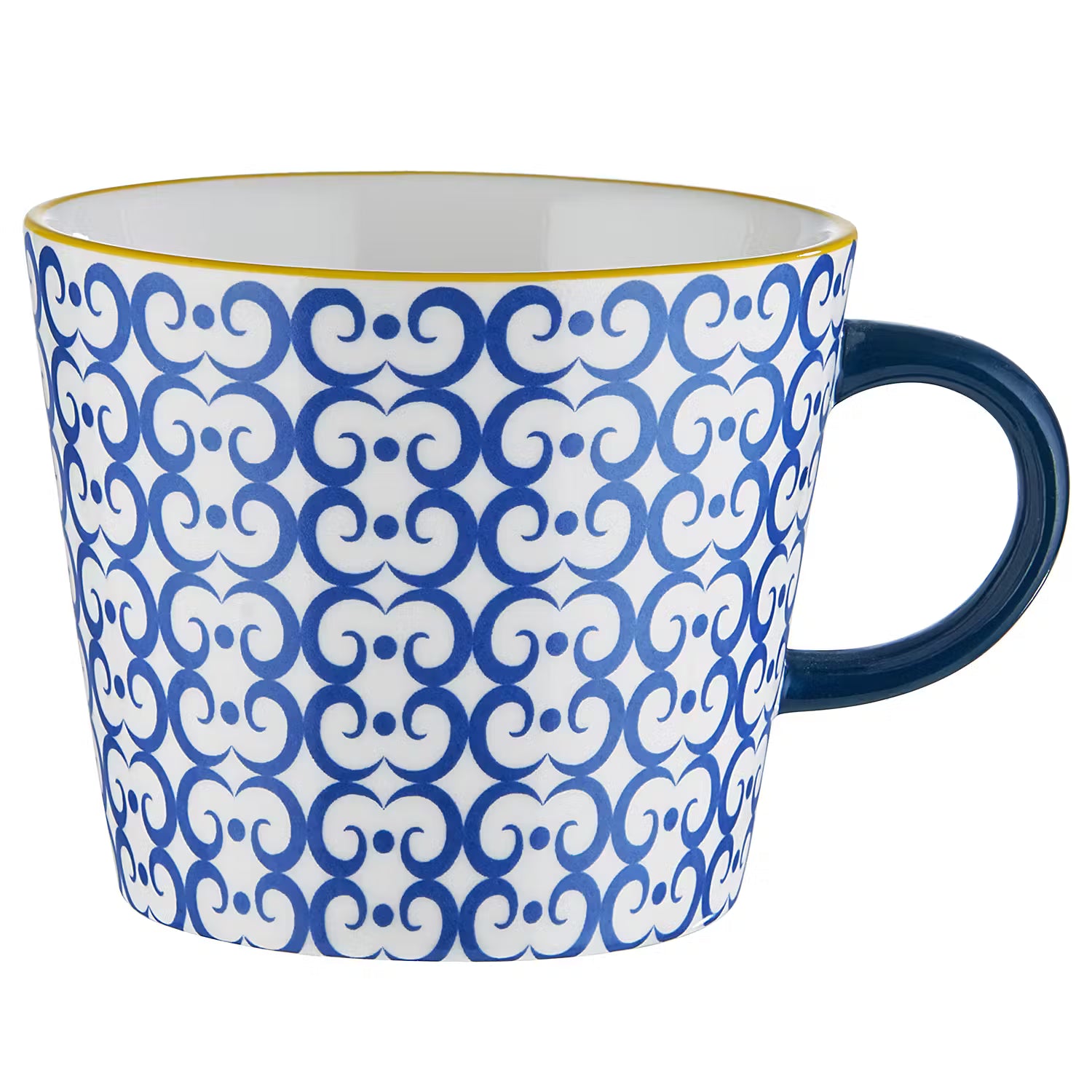 ORNAMENTS Tasse 4er-Set - Porzellan - Blau/Gelb