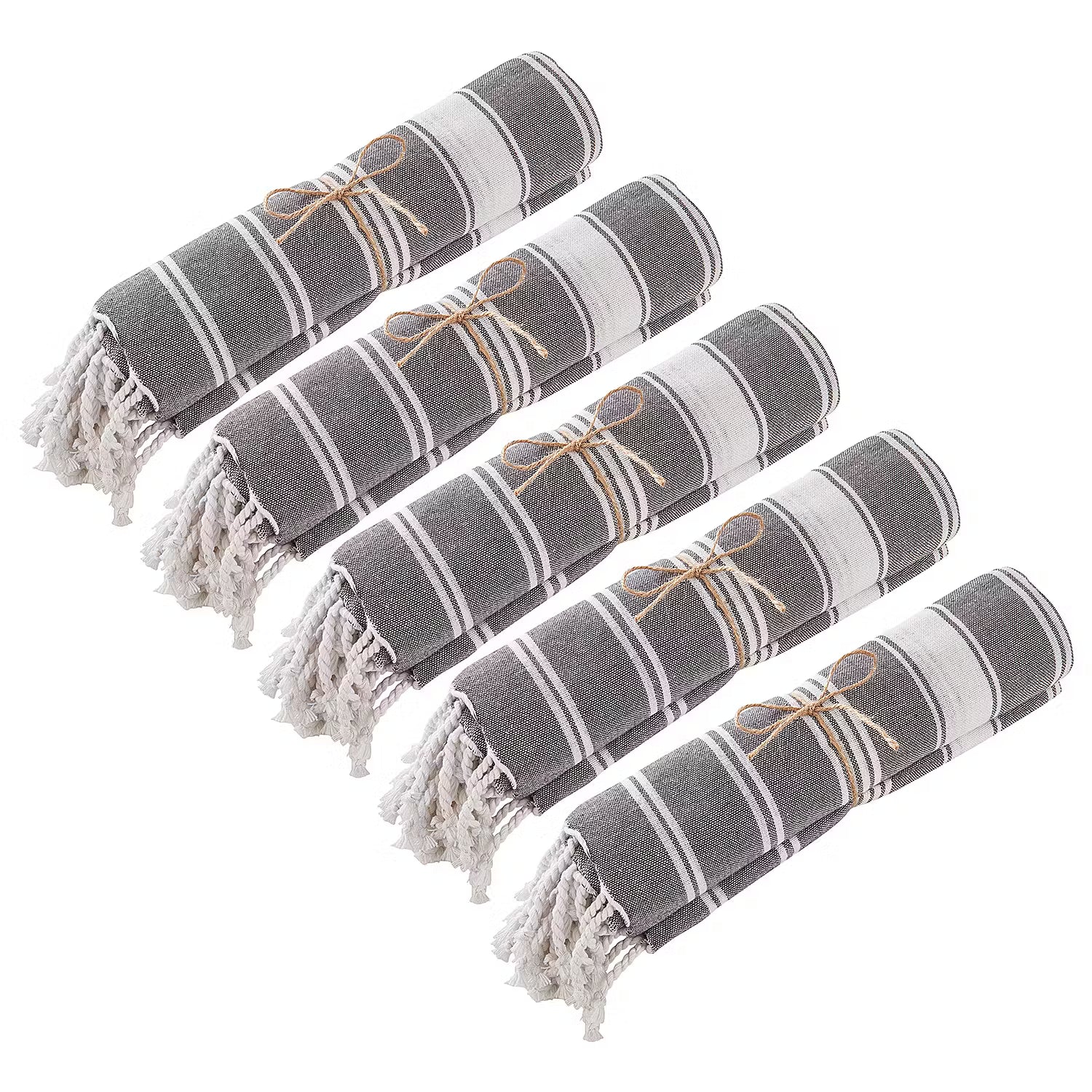 SURFSIDE Hamamtuch 5er-Set - Baumwolle - Anthrazit