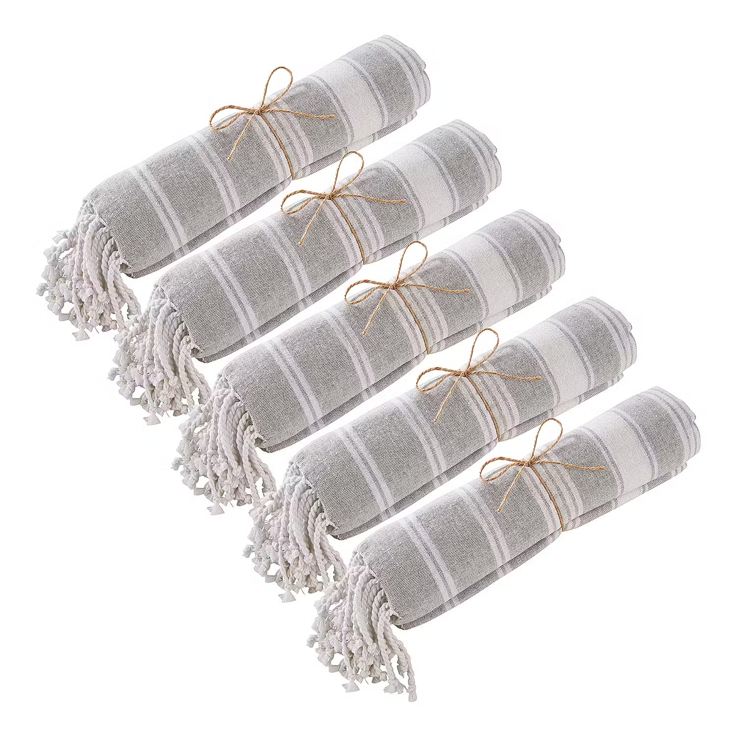 SURFSIDE Hamamtuch 5er-Set - Baumwolle - Lichtgrau
