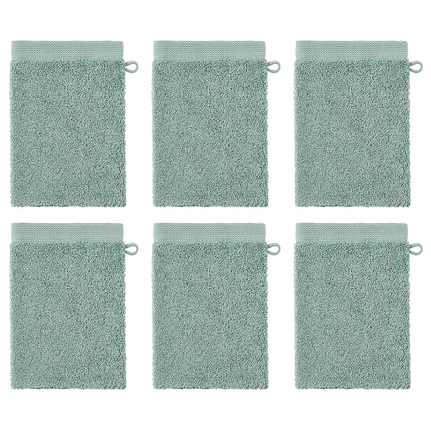 FABULOUS Waschhandschuh 6er-Set - Baumwolle - Mint
