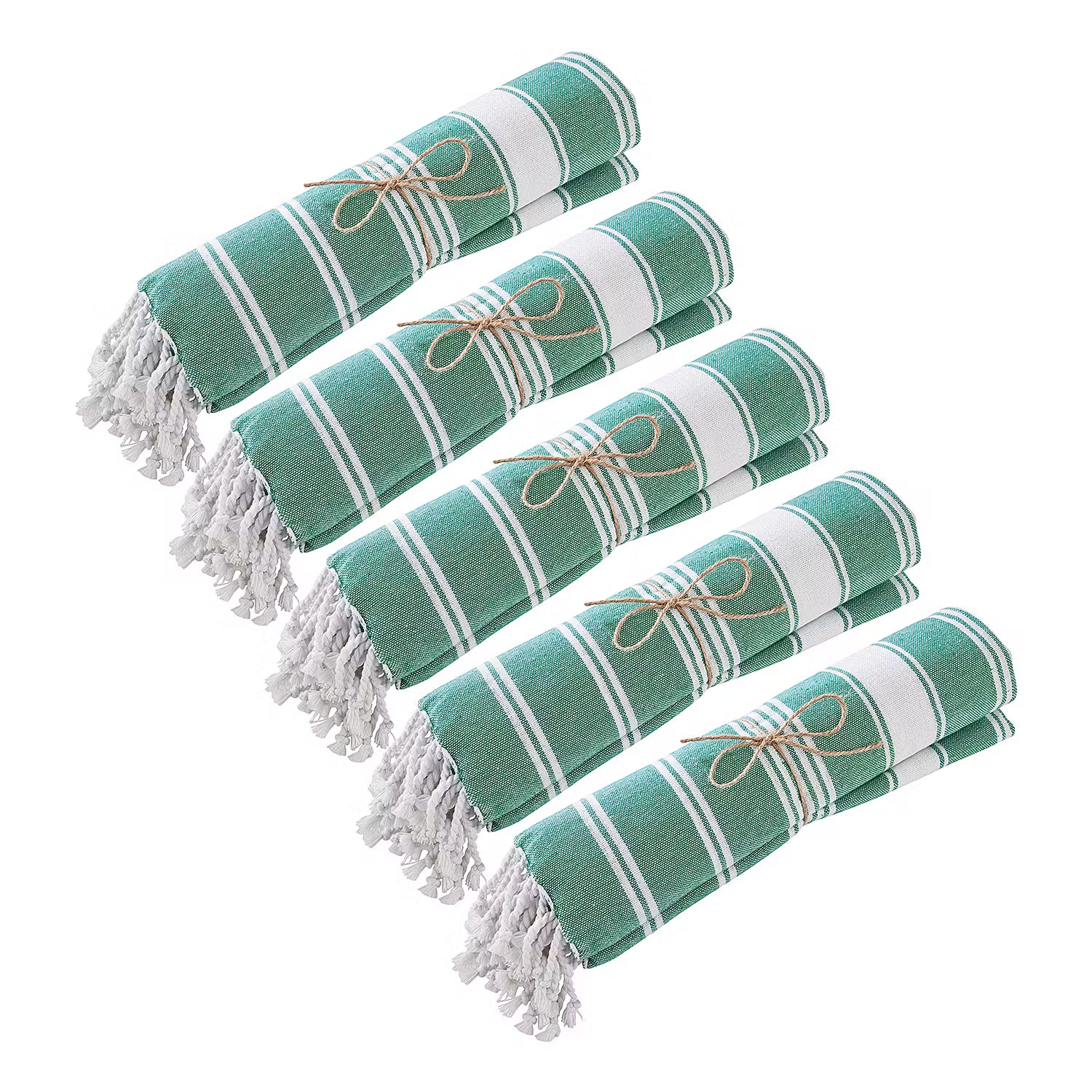SURFSIDE Hamamtuch 5er-Set - Baumwolle - Türkis