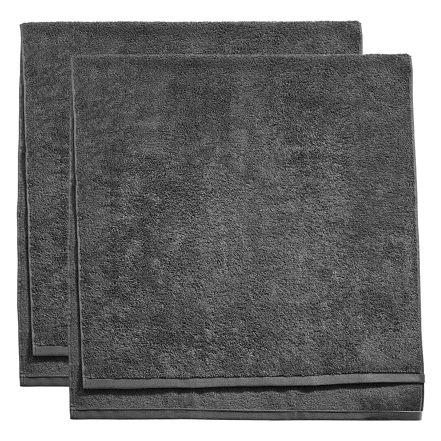 FABULOUS Duschhandtuch 2er-Set - Baumwolle - Dunkelgrau