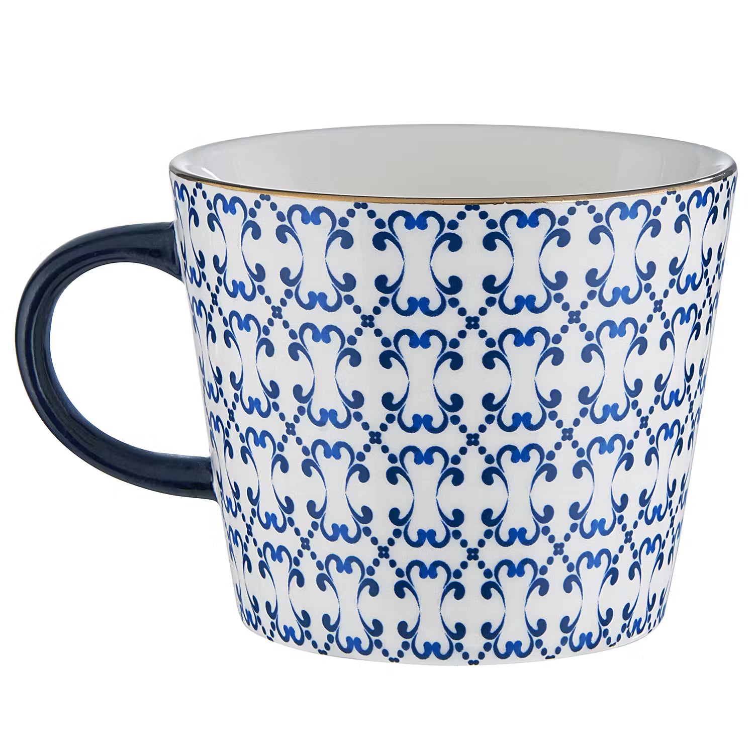 ORNAMENTS Tasse 4er-Set - Porzellan - Dunkelblau/Gold